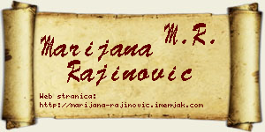 Marijana Rajinović vizit kartica